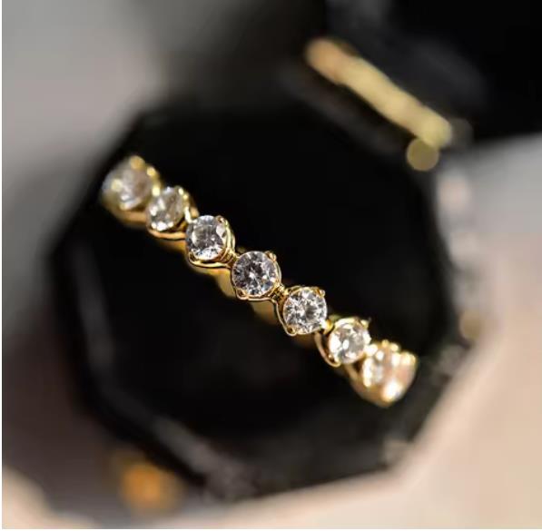 Primavera Qiaoer 925 Prata Esterlina Brilhante Diamante Anéis de Casamento Incrustados Zircão Fino Diamante Para Mulheres Presentes de Jóias Finas